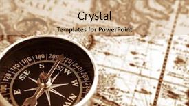  Presentation with compass map - Beautiful presentation theme featuring east west culture - compass on a map backdrop and a coral colored foreground