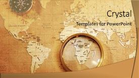  Presentation with ancient map - Amazing presentation theme having compass on a treasure map backdrop and a yellow colored foreground