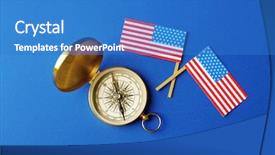  Presentation with compass - Audience pleasing theme consisting of blue background columbus day backdrop and a teal colored foreground