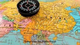  Presentation with compass map - Audience pleasing slides consisting of compass on map backdrop and a gold colored foreground