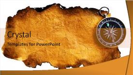  Presentation with old paper - Presentation theme consisting of compass on old textured paper background and a gold colored foreground