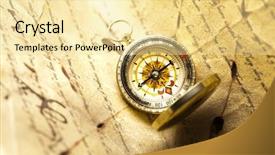  Presentation with old map - Audience pleasing presentation theme consisting of compass on the old map backdrop and a  colored foreground