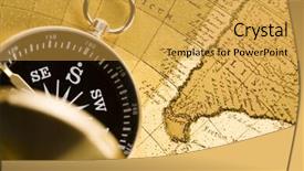  Presentation with old paper - Theme with compass on the old paper background background and a yellow colored foreground