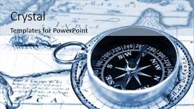  Presentation with compass map - Audience pleasing presentation theme consisting of compass on the vintage map backdrop and a light blue colored foreground