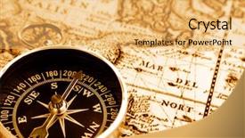  Presentation with compass map - Audience pleasing presentation consisting of compass on vintage map backdrop and a yellow colored foreground