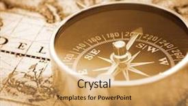  Presentation with compass map - Presentation theme enhanced with compass on vintage map background and a yellow colored foreground