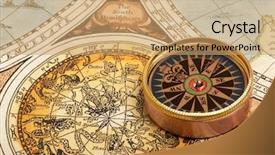  Presentation with vintage compass - Amazing slides having compass on vintage retro map backdrop and a coral colored foreground