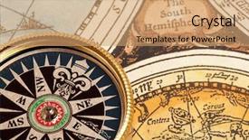  Presentation with compass map - Slides consisting of compass on vintage retro map background and a coral colored foreground