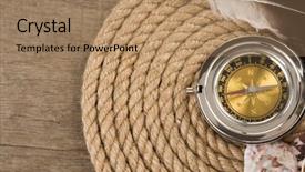  Presentation with ship - Audience pleasing presentation theme consisting of sail boat sailors - ship ropes and compass backdrop and a coral colored foreground