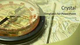  Presentation with old map - Presentation design having compass operation - old map background and a  colored foreground