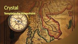  Presentation with old map - Presentation featuring compass over antique thailand map background and a tawny brown colored foreground