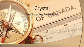  Presentation with canada map - Colorful PPT theme enhanced with compass over old canadian map backdrop and a lemonade colored foreground