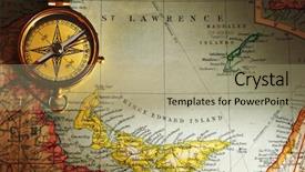  Presentation with compass map - Beautiful slides featuring compass over old canadian map backdrop and a mint green colored foreground