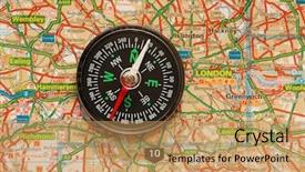  Presentation with compass map - Cool new PPT theme with east asia - compass over the map backdrop and a coral colored foreground