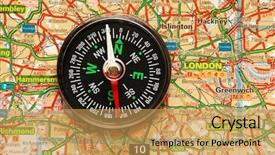  Presentation with britain - Audience pleasing presentation design consisting of compass over the map backdrop and a  colored foreground