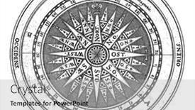  Presentation with vintage compass - Colorful PPT theme enhanced with compass-rose-vintage-engraved-illustration backdrop and a light gray colored foreground