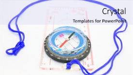  Presentation with compass - Slide deck with compass under the light background background and a  colored foreground