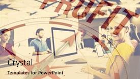  Presentation with business profit - Theme enhanced with compass with profit text background and a lemonade colored foreground