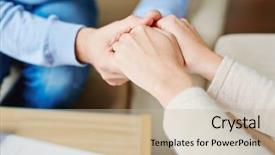  Presentation with compassion - PPT layouts enhanced with compassion - close-up of psychiatrist hands background and a soft green colored foreground