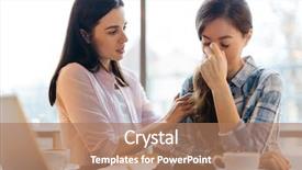  Presentation with compassion - Slides consisting of compassion - consoling a friend background and a coral colored foreground