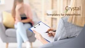  Presentation with compassion - Beautiful slides featuring compassion - female psychologist working with patient backdrop and a lemonade colored foreground