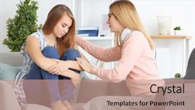  Presentation with compassion - Cool new slide set with compassion - psychologist working with young woman backdrop and a coral colored foreground
