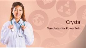  Presentation with doctor asian - Cool new slide set with compassionate heart - asian doctor holding stethoscope backdrop and a lemonade colored foreground