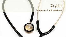  Presentation with medical heart - Theme with compassionate heart - medical phonendoscope isolated on white background and a  colored foreground