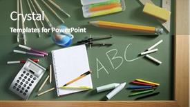  Presentation with abc - PPT theme consisting of compast - back to school concept background and a tawny brown colored foreground