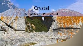  Presentation with stone - Presentation theme having compast - da campa stone hole background and a light blue colored foreground