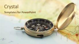  Presentation with compass map - Audience pleasing theme consisting of compast - gold compass map backdrop and a cream colored foreground