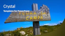  Presentation with kidney stone - Colorful presentation theme enhanced with compast - pedra da campa stone hole backdrop and a teal colored foreground