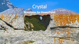  Presentation with stone - Slide deck having compast - pedra da campa stone hole background and a teal colored foreground