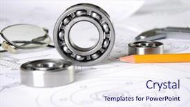  Presentation with mechanical engineering - Slides featuring compendium - drawings of the engineer background and a  colored foreground