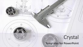  Presentation with mechanical engineering - PPT theme with compendium - drawings of the engineer background and a sky blue colored foreground