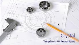  Presentation with mechanical engineering - Theme consisting of compendium - drawings of the engineer background and a sky blue colored foreground