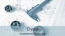  Presentation with mechanical engineering - Cool new PPT theme with compendium - drawings of the engineer backdrop and a light blue colored foreground