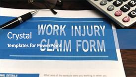  Presentation with work injury - Amazing presentation theme having compensation - insurance blank work injury claim backdrop and a teal colored foreground