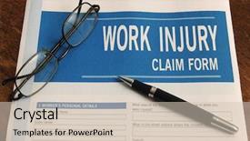  Presentation with work injury - Cool new presentation with compensation - insurance blank work injury claim backdrop and a soft green colored foreground