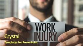  Presentation with work injury - PPT theme featuring compensation - work injury background and a tawny brown colored foreground