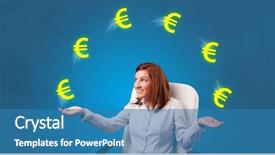 Presentation with euro - Amazing slides having compensation management - young happy person juggle backdrop and a teal colored foreground