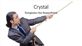  Presentation with rope - Beautiful theme featuring competative forces - businessman pulling rope on white backdrop and a  colored foreground