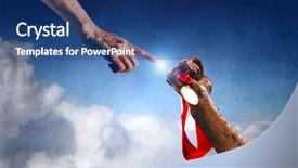  Presentation with victory - PPT theme enhanced with competative forces - fighting for victory mixed media background and a ocean colored foreground