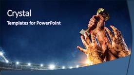  Presentation with victory - Audience pleasing slides consisting of competative forces - fighting for victory mixed media backdrop and a navy blue colored foreground