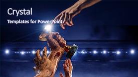  Presentation with victory - Beautiful theme featuring competative forces - fighting for victory mixed media backdrop and a  colored foreground