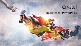  Presentation with victory - Slide deck consisting of competative forces - fighting for victory mixed media background and a light blue colored foreground