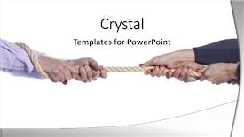  Presentation with focus group - Slides with competative forces - group of woman hands pulling background and a white colored foreground