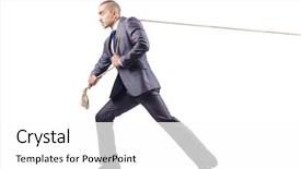  Presentation with war - Slide deck featuring competative forces - man in tug of war background and a white colored foreground