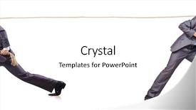  Presentation with tug of war sport - Slide deck consisting of competative forces - man in tug of war background and a white colored foreground