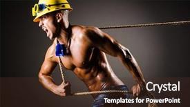  Presentation with builder - Presentation with competative forces - nude builder pulling rope background and a  colored foreground